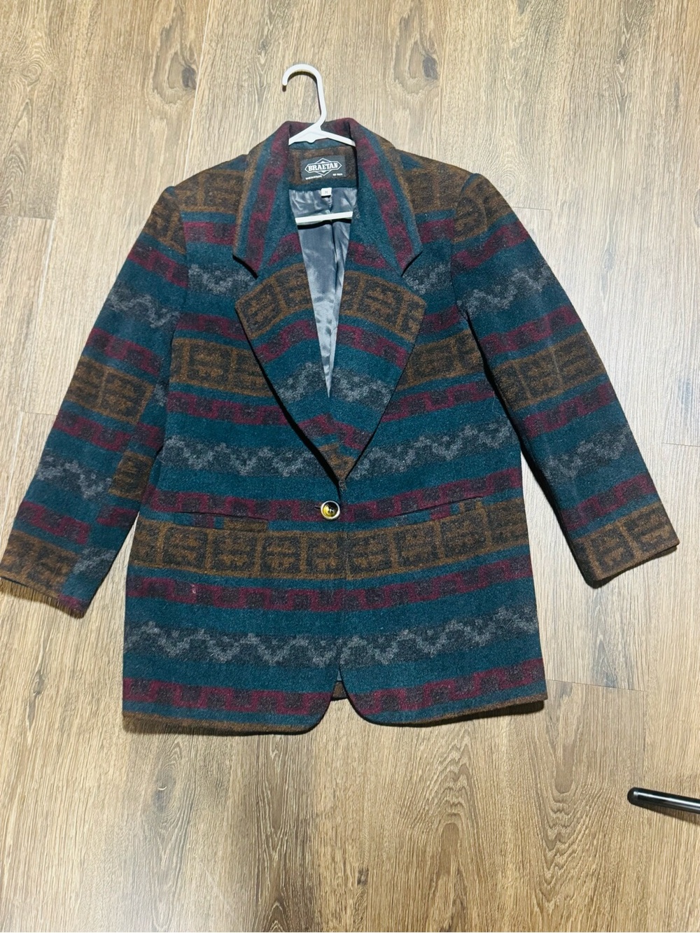 Braetan Vintage Women Southwestern Wool Blend Jacket Blazer M Aztec Ranch Rodeo